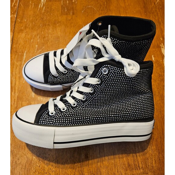 Size 8 Hightop Sneakers Rhinestone Sparkly New w/ Tags Rock & Candy Converse - Picture 5 of 12